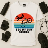 Funny Bike I Do My Own Stunts Cycling Cooling Performance Crew T-Shirt