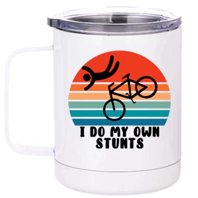 Funny Bike I Do My Own Stunts Cycling 12 oz Stainless Steel Tumbler Cup