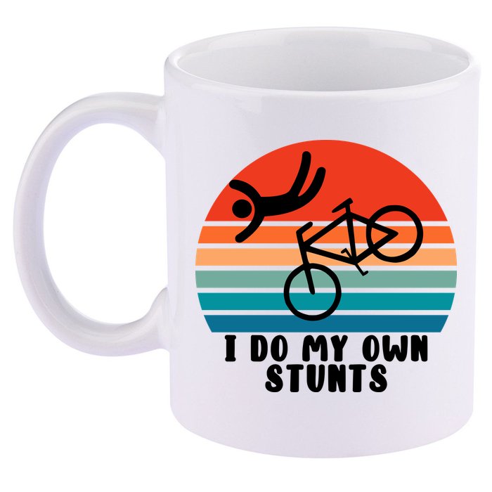 Funny Bike I Do My Own Stunts Cycling 11oz C Handle Ceramic Mug