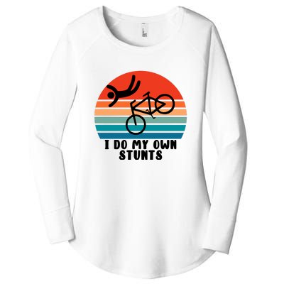 Funny Bike I Do My Own Stunts Cycling Women's Perfect Tri Tunic Long Sleeve Shirt