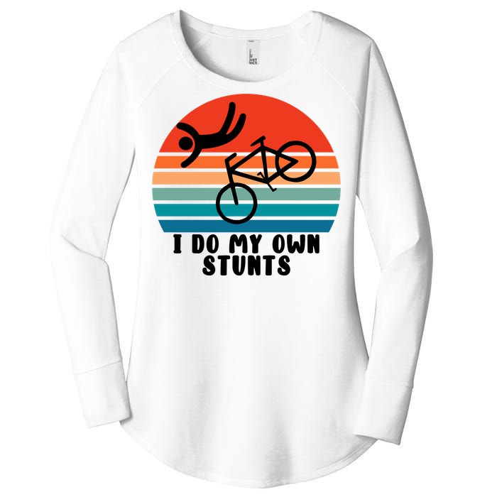 Funny Bike I Do My Own Stunts Cycling Women's Perfect Tri Tunic Long Sleeve Shirt