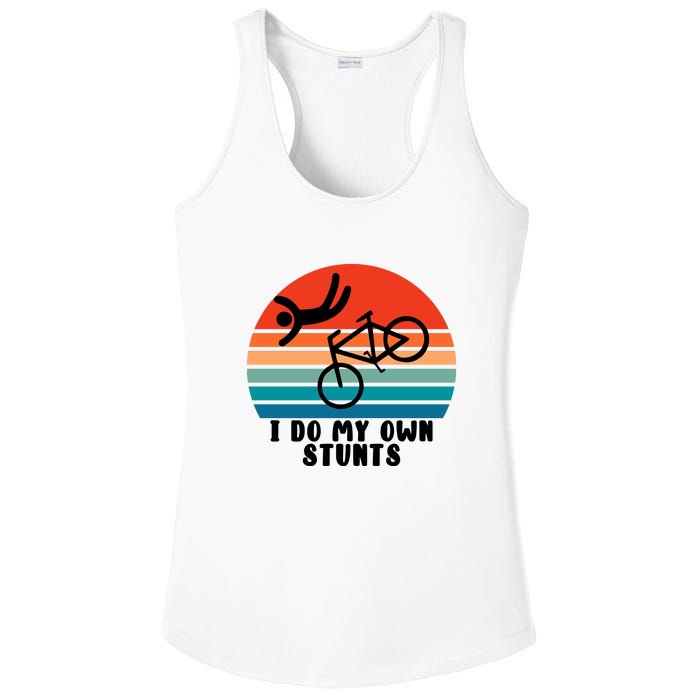 Funny Bike I Do My Own Stunts Cycling Ladies PosiCharge Competitor Racerback Tank