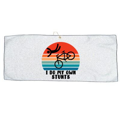 Funny Bike I Do My Own Stunts Cycling Large Microfiber Waffle Golf Towel