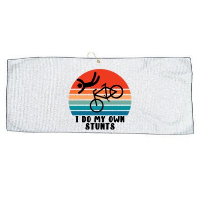 Funny Bike I Do My Own Stunts Cycling Large Microfiber Waffle Golf Towel