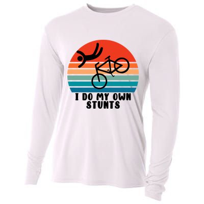 Funny Bike I Do My Own Stunts Cycling Cooling Performance Long Sleeve Crew