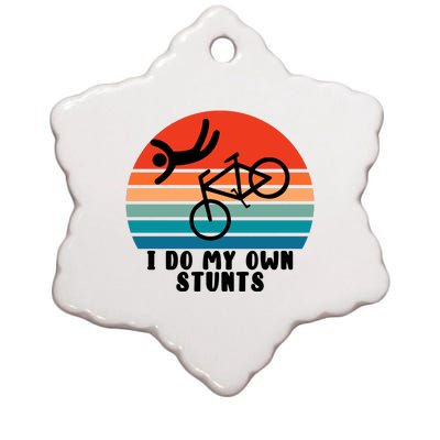 Funny Bike I Do My Own Stunts Cycling Ceramic Star Ornament