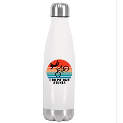 Funny Bike I Do My Own Stunts Cycling Stainless Steel Insulated Water Bottle