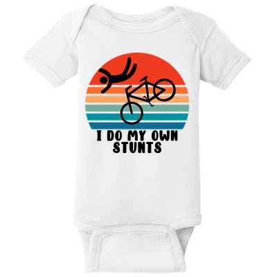 Funny Bike I Do My Own Stunts Cycling Baby Bodysuit