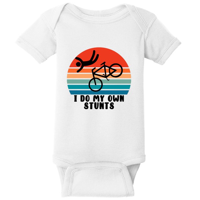 Funny Bike I Do My Own Stunts Cycling Baby Bodysuit