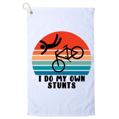 Funny Bike I Do My Own Stunts Cycling Platinum Collection Golf Towel