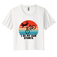 Funny Bike I Do My Own Stunts Cycling Women's Crop Top Tee