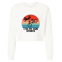 Funny Bike I Do My Own Stunts Cycling Cropped Pullover Crew