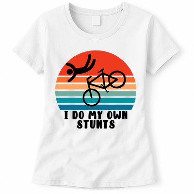 Funny Bike I Do My Own Stunts Cycling Womens T-Shirt