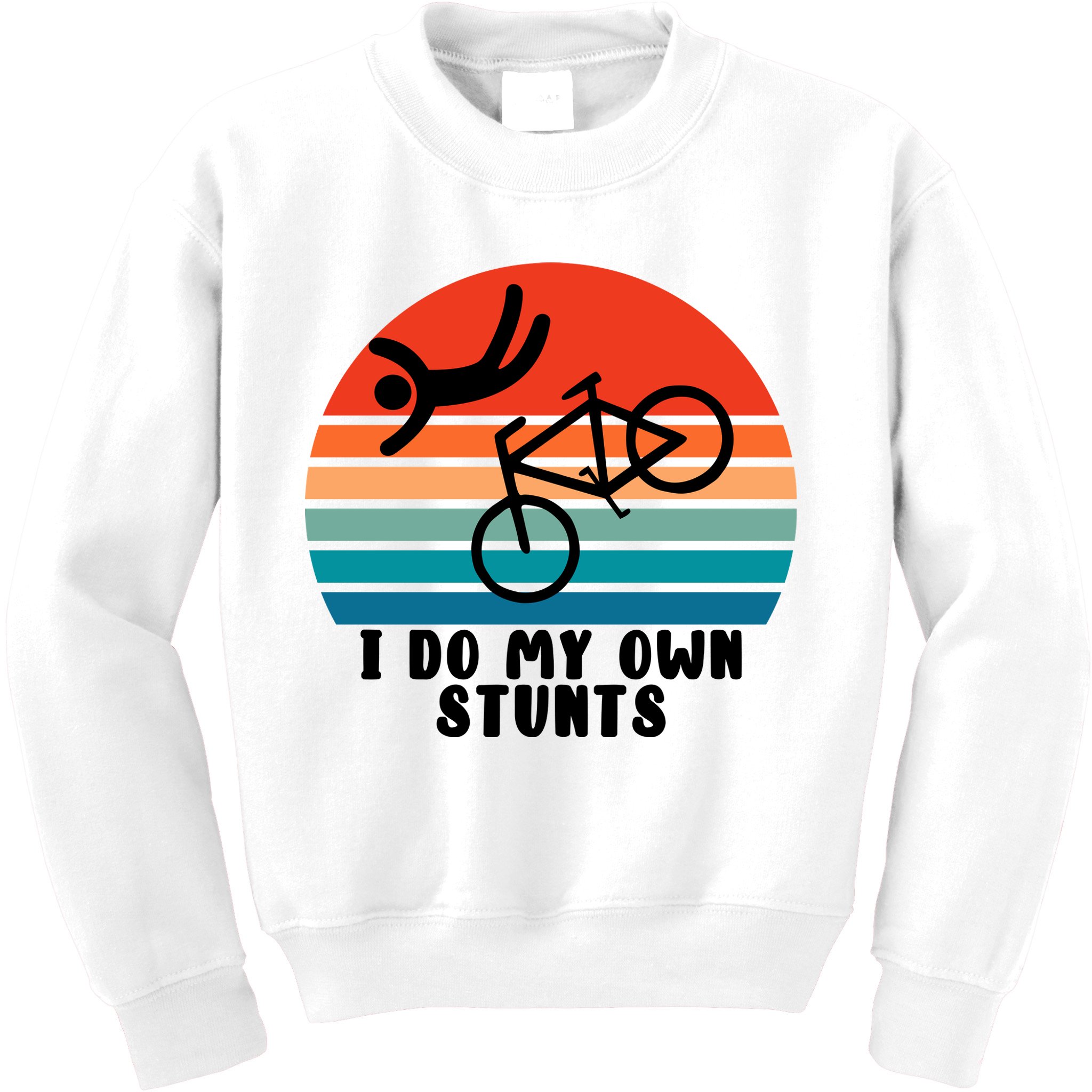Funny Bike I Do My Own Stunts Cycling Kids Sweatshirt