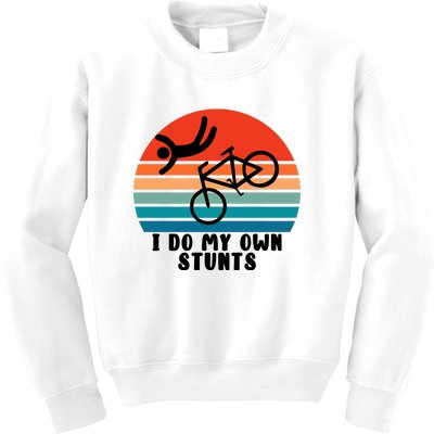 Funny Bike I Do My Own Stunts Cycling Kids Sweatshirt