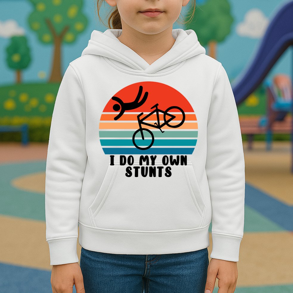 Funny Bike I Do My Own Stunts Cycling Kids Hoodie