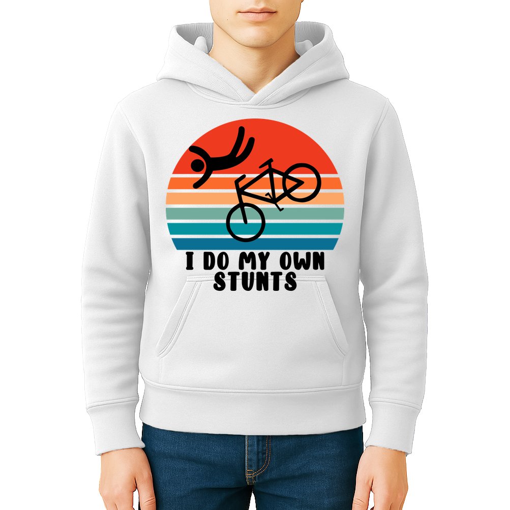 Funny Bike I Do My Own Stunts Cycling Kids Hoodie