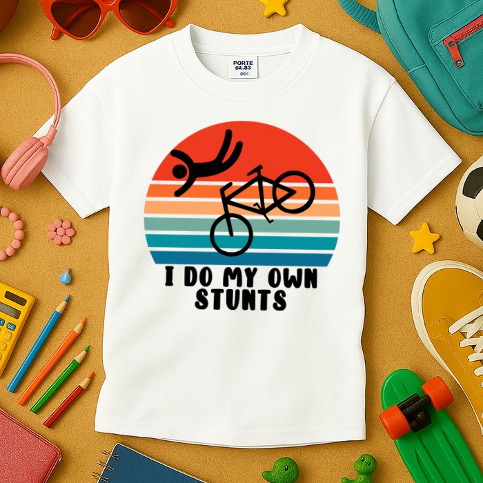Funny Bike I Do My Own Stunts Cycling Kids T-Shirt