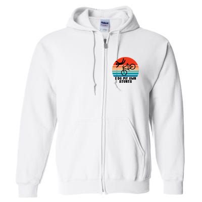 Funny Bike I Do My Own Stunts Cycling Full Zip Hoodie