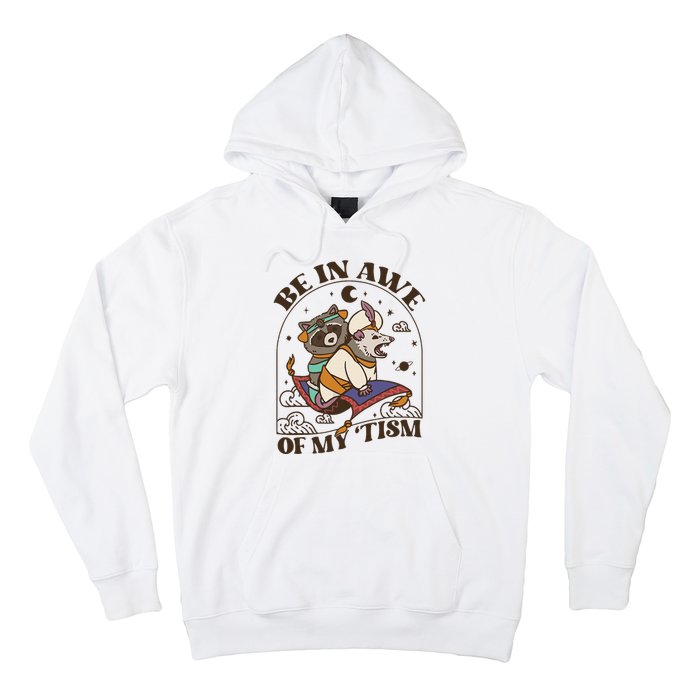 Funny Be In Awe Of My Tism Raccoon Possum Hoodie