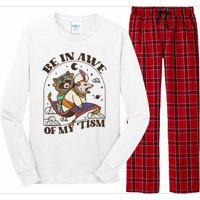 Funny Be In Awe Of My Tism Raccoon Possum Long Sleeve Pajama Set