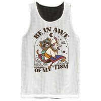 Funny Be In Awe Of My Tism Raccoon Possum Mesh Reversible Basketball Jersey Tank