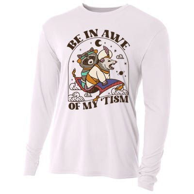 Funny Be In Awe Of My Tism Raccoon Possum Cooling Performance Long Sleeve Crew