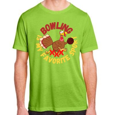 Funny Bowling Is My Favorite Sport Strike Turkey Bowl Gift Adult ChromaSoft Performance T-Shirt