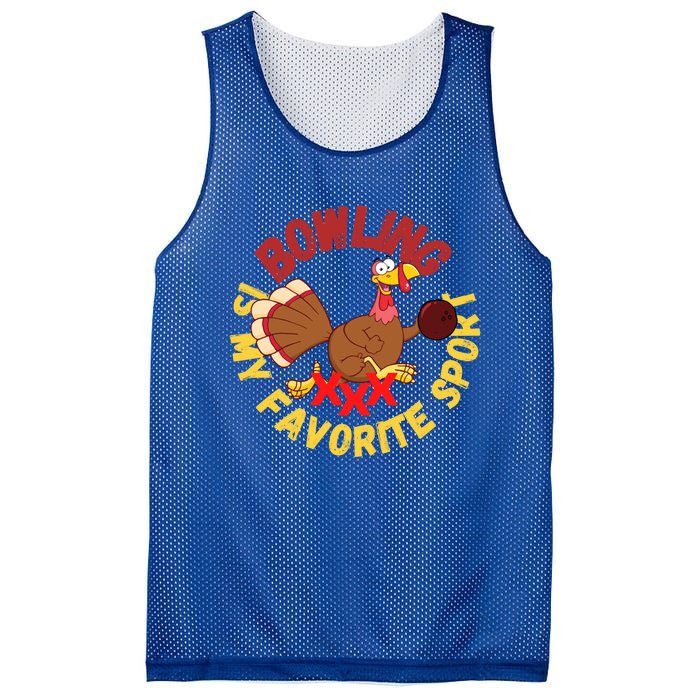 Funny Bowling Is My Favorite Sport Strike Turkey Bowl Gift Mesh Reversible Basketball Jersey Tank