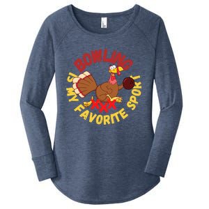 Funny Bowling Is My Favorite Sport Strike Turkey Bowl Gift Women's Perfect Tri Tunic Long Sleeve Shirt