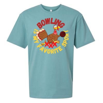 Funny Bowling Is My Favorite Sport Strike Turkey Bowl Gift Sueded Cloud Jersey T-Shirt