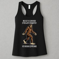 Funny Bigfoot Is Confused Often With Sasquatch Yeti Never Complains Womens Tank Top
