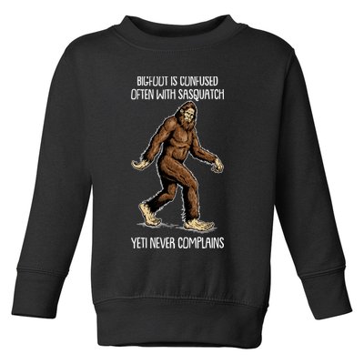 Funny Bigfoot Is Confused Often With Sasquatch Yeti Never Complains Toddler Sweatshirt