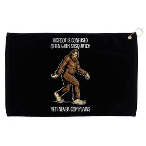 Funny Bigfoot Is Confused Often With Sasquatch Yeti Never Complains Grommeted Golf Towel