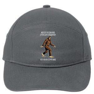 Funny Bigfoot Is Confused Often With Sasquatch Yeti Never Complains 7-Panel Snapback Hat