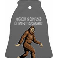 Funny Bigfoot Is Confused Often With Sasquatch Yeti Never Complains Ceramic Bell Ornament