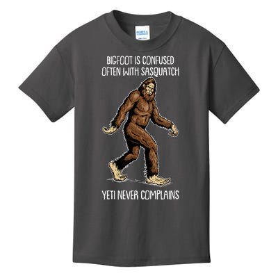 Funny Bigfoot Is Confused Often With Sasquatch Yeti Never Complains Kids T-Shirt