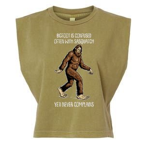 Funny Bigfoot Is Confused Often With Sasquatch Yeti Never Complains Garment-Dyed Women's Muscle Tee