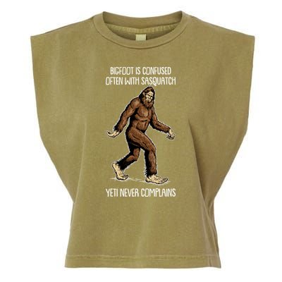 Funny Bigfoot Is Confused Often With Sasquatch Yeti Never Complains Garment-Dyed Women's Muscle Tee
