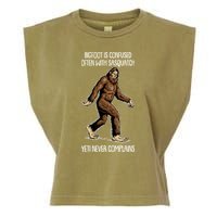 Funny Bigfoot Is Confused Often With Sasquatch Yeti Never Complains Garment-Dyed Women's Muscle Tee