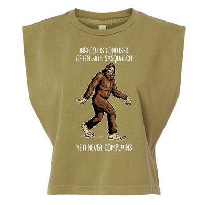 Funny Bigfoot Is Confused Often With Sasquatch Yeti Never Complains Garment-Dyed Women's Muscle Tee