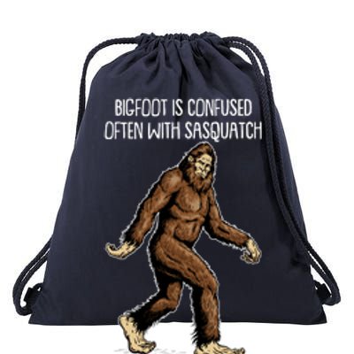 Funny Bigfoot Is Confused Often With Sasquatch Yeti Never Complains Drawstring Bag