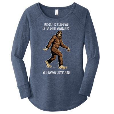 Funny Bigfoot Is Confused Often With Sasquatch Yeti Never Complains Women's Perfect Tri Tunic Long Sleeve Shirt