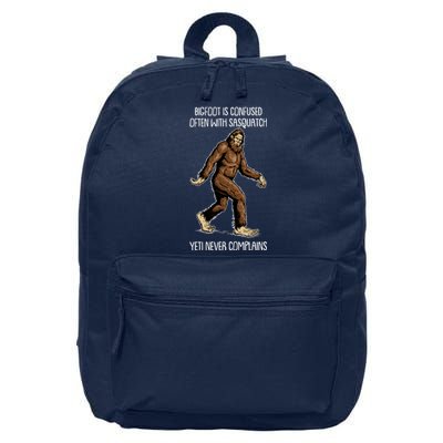 Funny Bigfoot Is Confused Often With Sasquatch Yeti Never Complains 16 in Basic Backpack