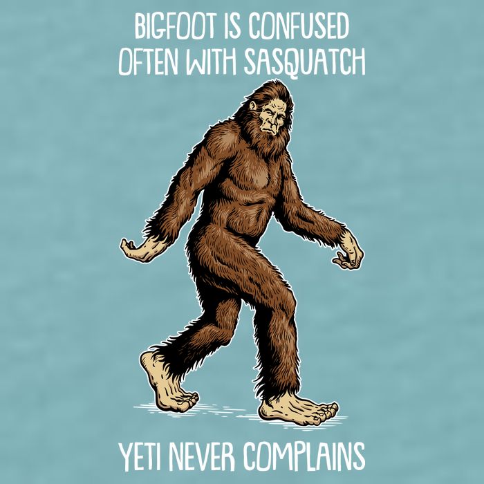 Funny Bigfoot Is Confused Often With Sasquatch Yeti Never Complains Sueded Cloud Jersey T-Shirt