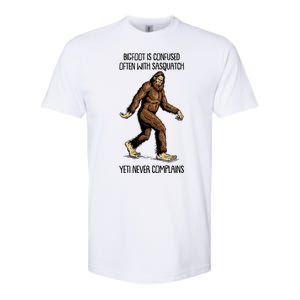 Funny Bigfoot Is Confused Often With Sasquatch Yeti Never Complains Softstyle CVC T-Shirt