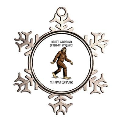 Funny Bigfoot Is Confused Often With Sasquatch Yeti Never Complains Metallic Star Ornament