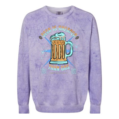 Funny Beer Is Cheaper Than Gas Anti Joe Biden Republican Colorblast Crewneck Sweatshirt