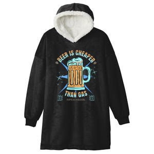 Funny Beer Is Cheaper Than Gas Anti Joe Biden Republican Hooded Wearable Blanket