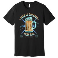 Funny Beer Is Cheaper Than Gas Anti Joe Biden Republican Premium T-Shirt